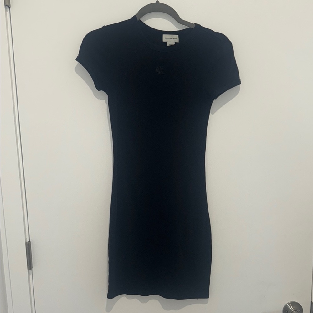 Calvin Klein Black Crewneck Knit Dress XS